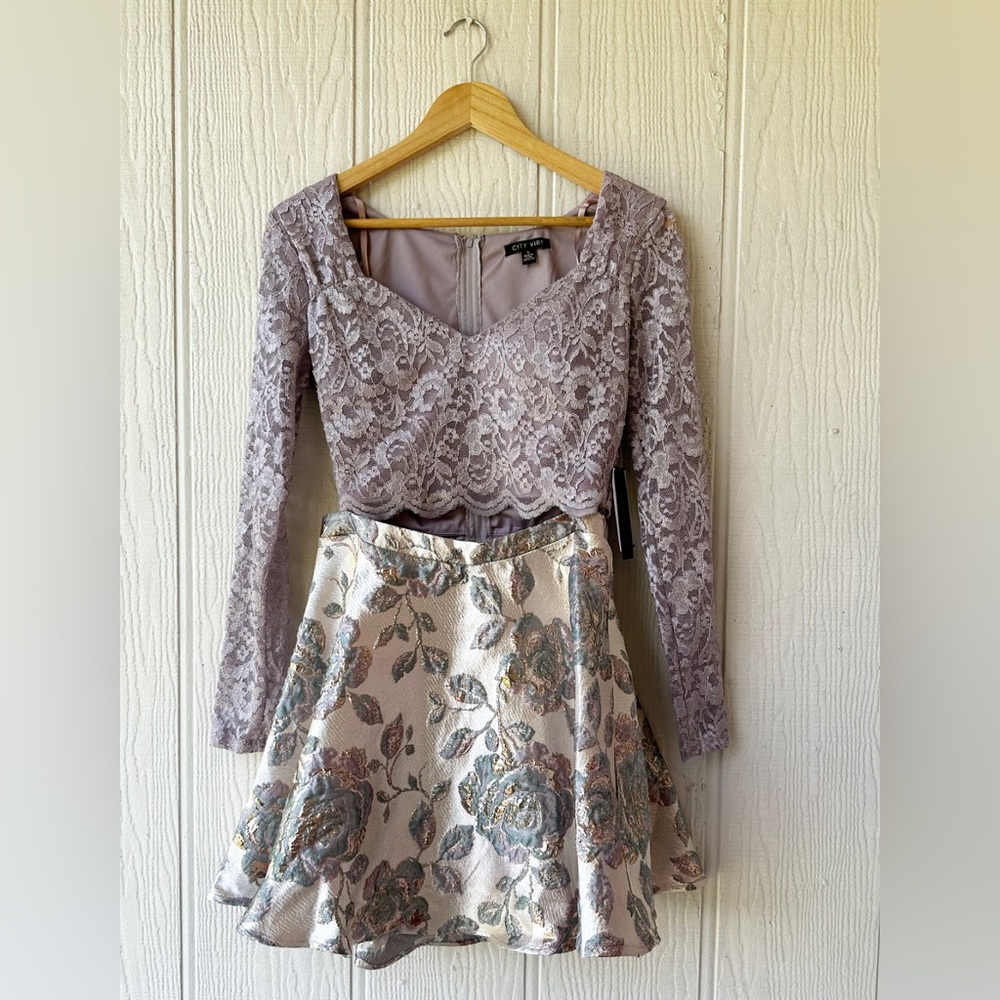 City Vibe Lace Top & Floral Skirt